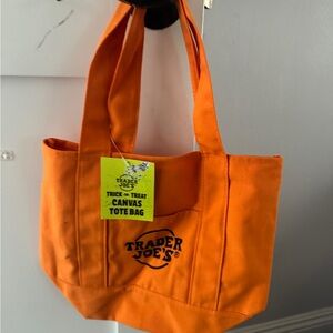 Trader Joe’s Halloween Orange Canvas Tote Bag